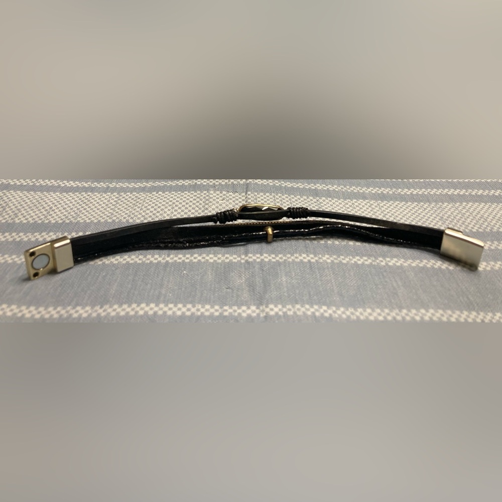 💛TODAY***$15***Vintage black and gold beaded, leather bracelet. - Picture 3 of 4